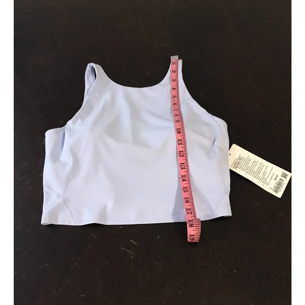 NWT Lululemon Align High-Neck Tank Pastel Blue Built-In Bra Crop Top Size 12